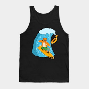 Cat surfing Tank Top